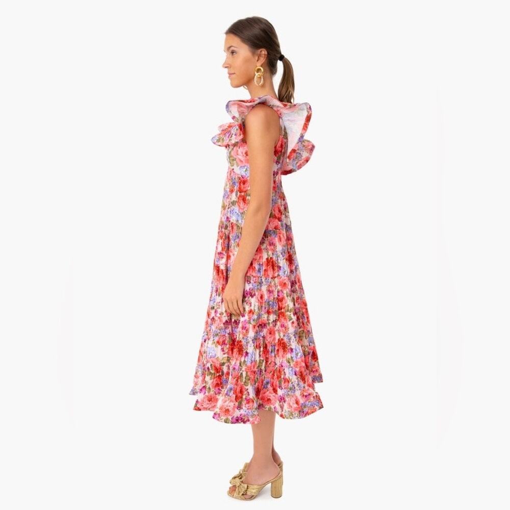 Tuckernuck Beulah Style M Rita Dress Floral Pleated - Picture 2 of 10